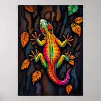 Fiery Gecko – Nature’s Wall Crawler Art