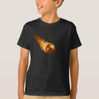 Fiery Golden Flames | Pickleball Player Kids Black