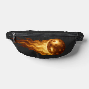 Fiery Golden Flames - Pickleball Player Life Black Bum Bags