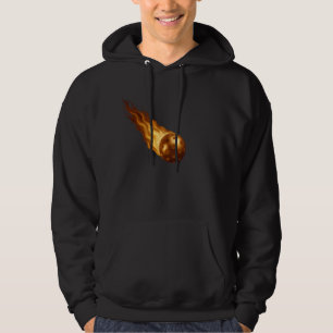 Fiery Golden Flames - Pickleball Player Life Black Hoodie