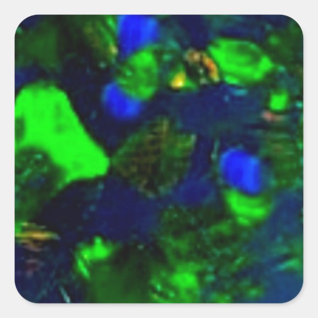 Fiery Green-Black Opal Gifts By Sharles Square Sticker (Front)