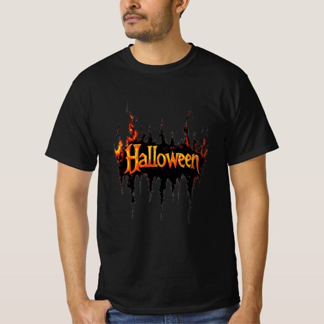 Fiery Halloween Horror Tee - t-shirt (Front)
