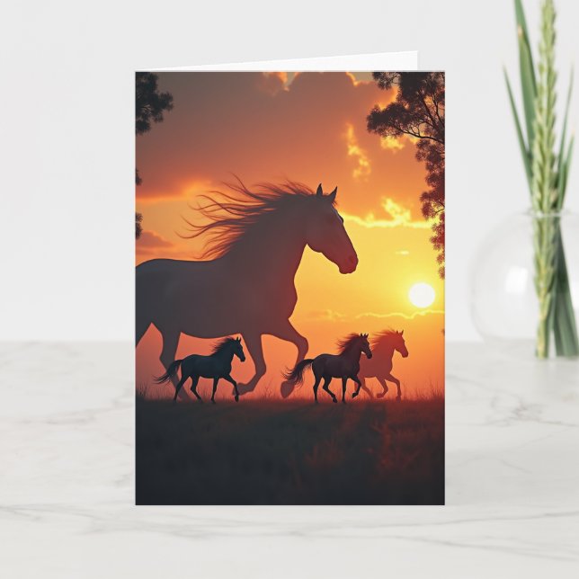 Fiery Horse Birthday Card (Front)