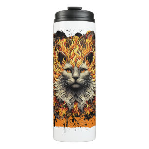 Fiery Inferno Cat Thermal Tumbler