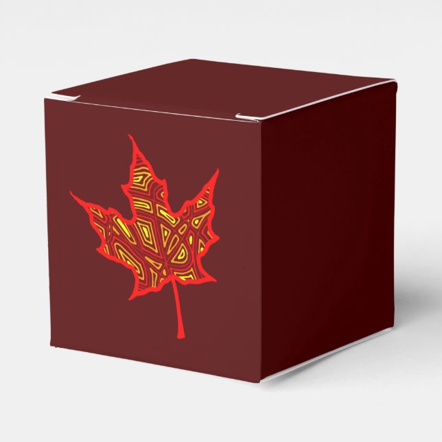 Fiery Leaf Favour Box (Front Side)