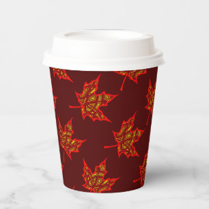 Fiery Leaf Paper Cup
