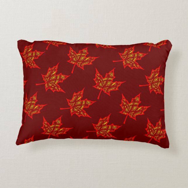 Fiery Leaves Decorative Cushion (Back)
