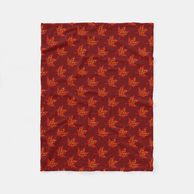 Fiery Leaves Fleece Blanket (Front)