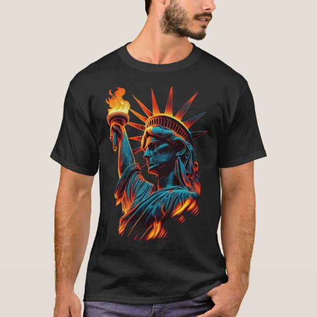 Fiery Liberty T-Shirt (Front)