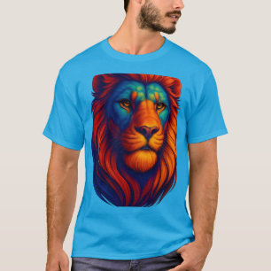 fiery lion head realistic t cshrt men powrful bold T-Shirt