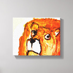 Fiery Lion Stretched Canvas Print