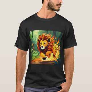 "Fiery Lion T-Shirt – Unleash Your Inner Strength"