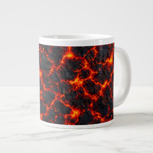 Fiery Magma Pattern Large Coffee Mug