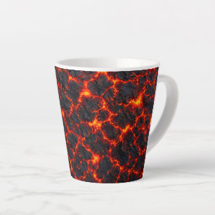 Fiery Magma Pattern Latte Mug