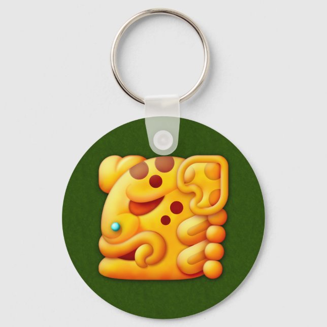 Fiery Maya Animal Head Key Ring (Front)