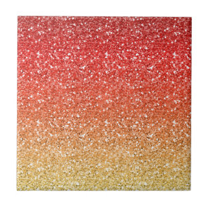 Fiery Ombre with Glitter Effect Tile