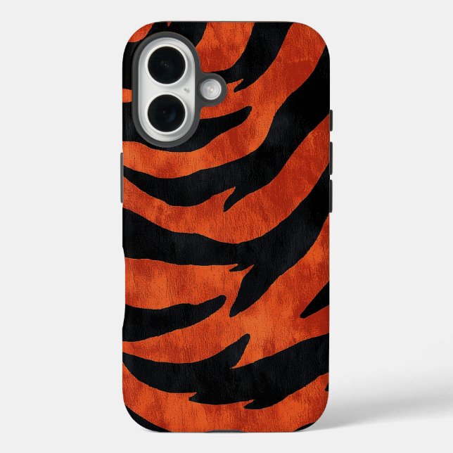  Fiery Orange & Black Tiger Stripes Phone Case  (Back)