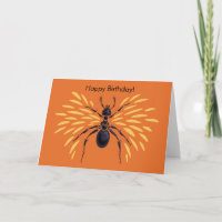 Fiery Orange Custom Text Winged Ant Birthday
