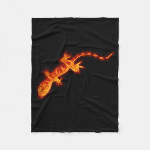 Fiery Orange Gecko Fleece Blanket