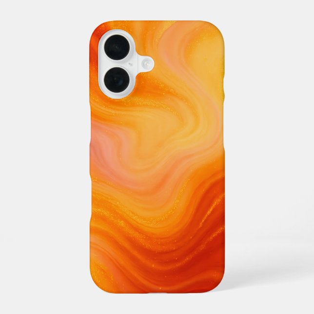 Fiery Orange Gold Marble iPhone / iPad case (Back)