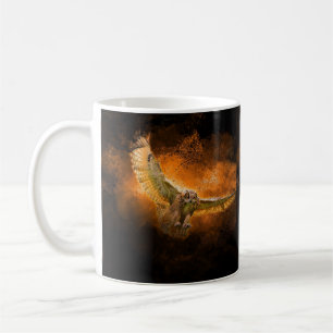 Fiery Owl Illustration Powerful Freedom Art Coffee Mug