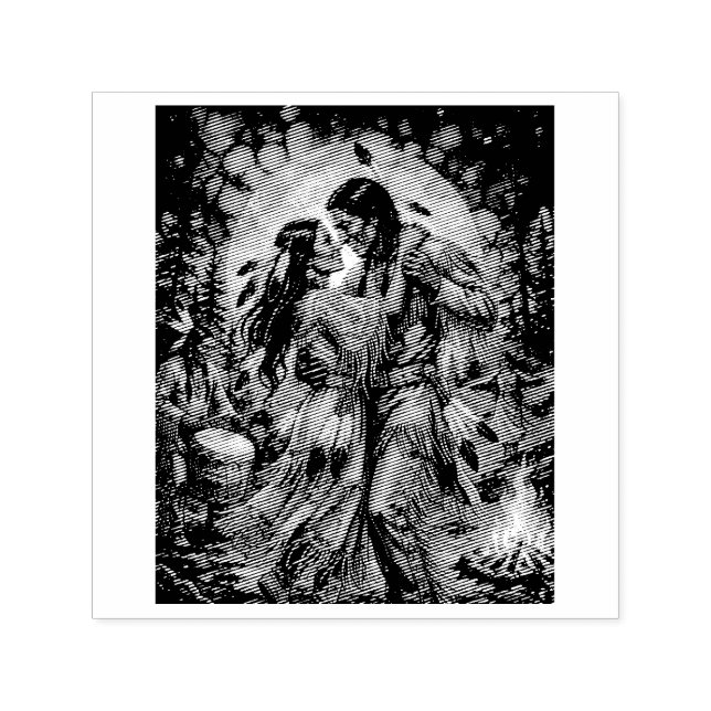 Fiery Passion: Native American Dancers Self-inking Stamp (Design)