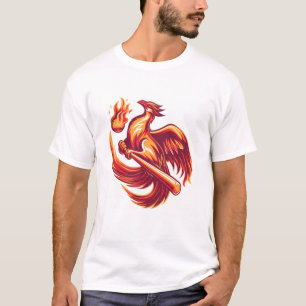 Fiery Phoenix Baseball T-Shirt