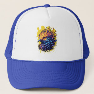 Fiery Phoenix Bird Art Trucker Hat