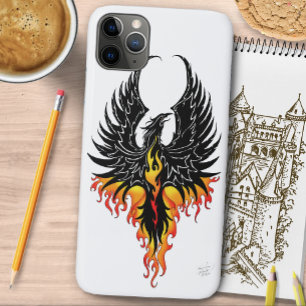 Fiery Phoenix Rising Firebird Black Tribal Flames Case-Mate iPhone Case