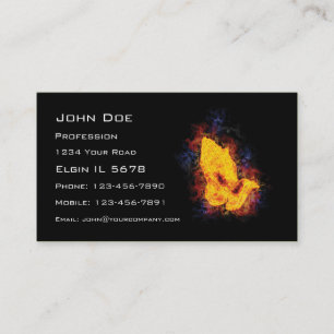 Fiery Praying Hands Business Card