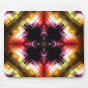 Fiery Prism Abstract with Radiant Red & Gold Glow Mouse Pad