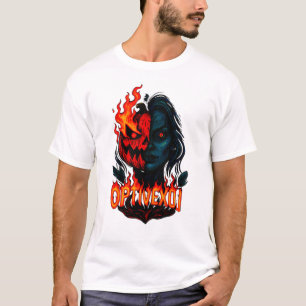 Fiery Pumpkin Queen & Demon Halloween T-Shirt