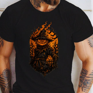 Fiery Pumpkin Scarecrow T-Shirt
