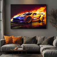 Fiery Racing Sports Car Digital Art