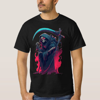 Fiery Reaper's Scythe, Death The Grim Reaper T-Shirt