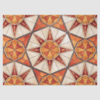 Fiery Red and Orange Starburst - Geometric Mosaic