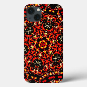 Fiery Red Fractal Pattern iPhone 13 Case