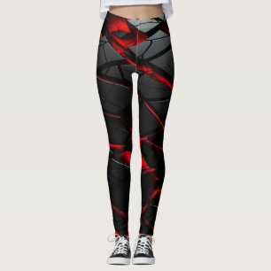  Fiery Red High-Waisted Athletic Leggings 