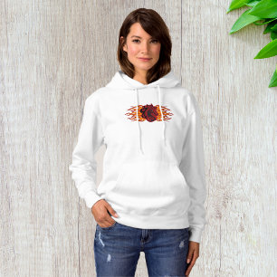 Fiery Red Horse Head with Flames Hoodie