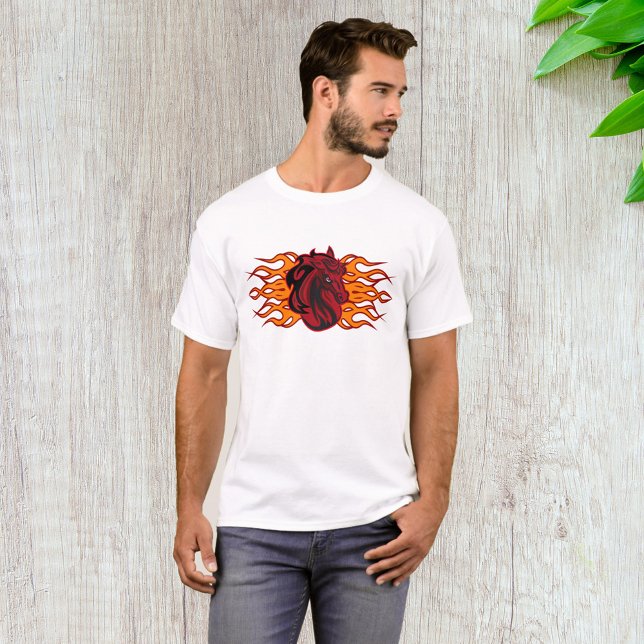 Fiery Red Horse Head with Flames T-Shirt (Creator Uploaded)