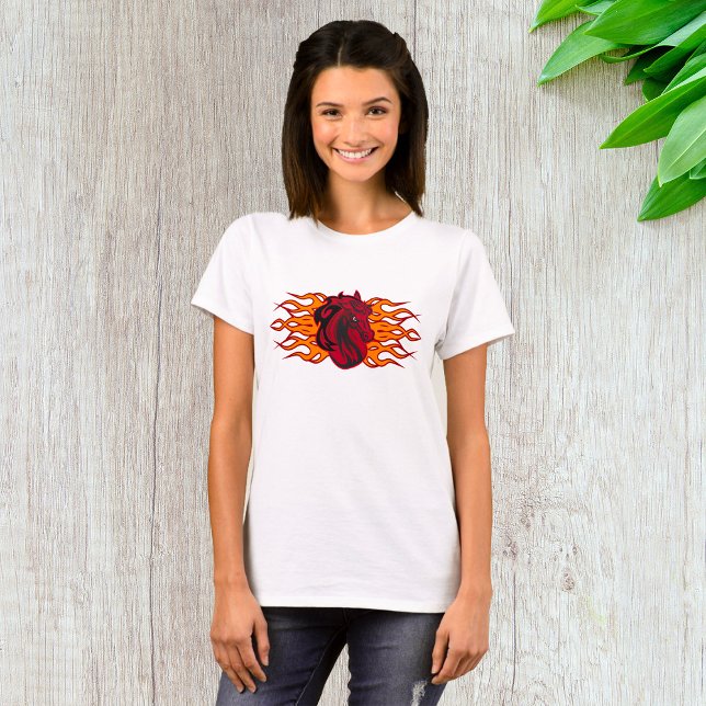 Fiery Red Horse Head with Flames T-Shirt (Creator Uploaded)