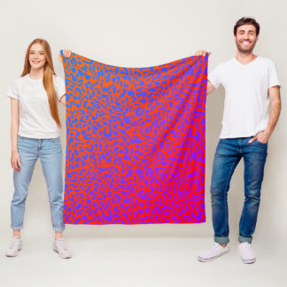 Fiery Red Orange Purple Large Leopard Print Fleece Blanket