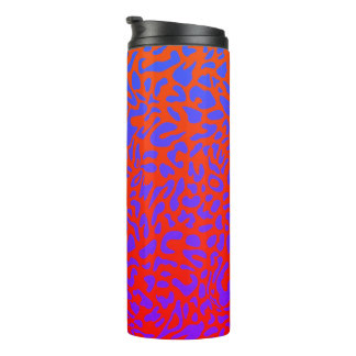 Fiery Red Orange Purple Large Leopard Print Thermal Tumbler