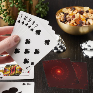 Fiery Red Sparkle Swirl Gradient Playing Cards