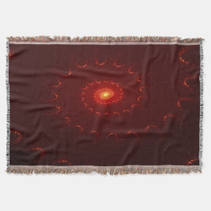 Fiery Red Sparkle Swirl Gradient Throw Blanket
