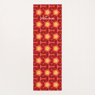 Fiery Red Star Pattern Thunder_Cove Yoga Mat