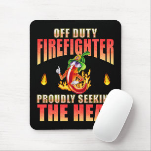 Fiery Red Volunteer Firefighter Chilli Vertical Mouse Pad