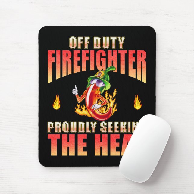 Fiery Red Volunteer Firefighter Chilli Vertical Mouse Pad (With Mouse)