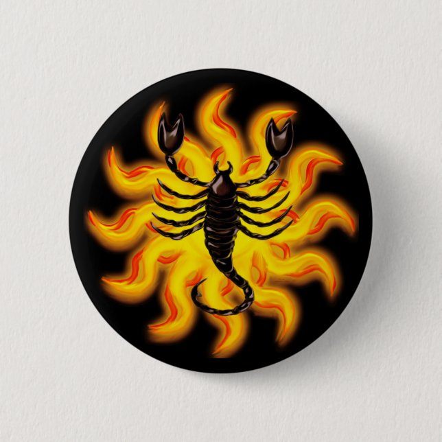 Fiery Scorpio 6 Cm Round Badge (Front)