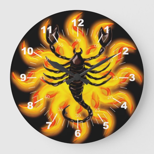 Fiery Scorpio Large Clock (Front)
